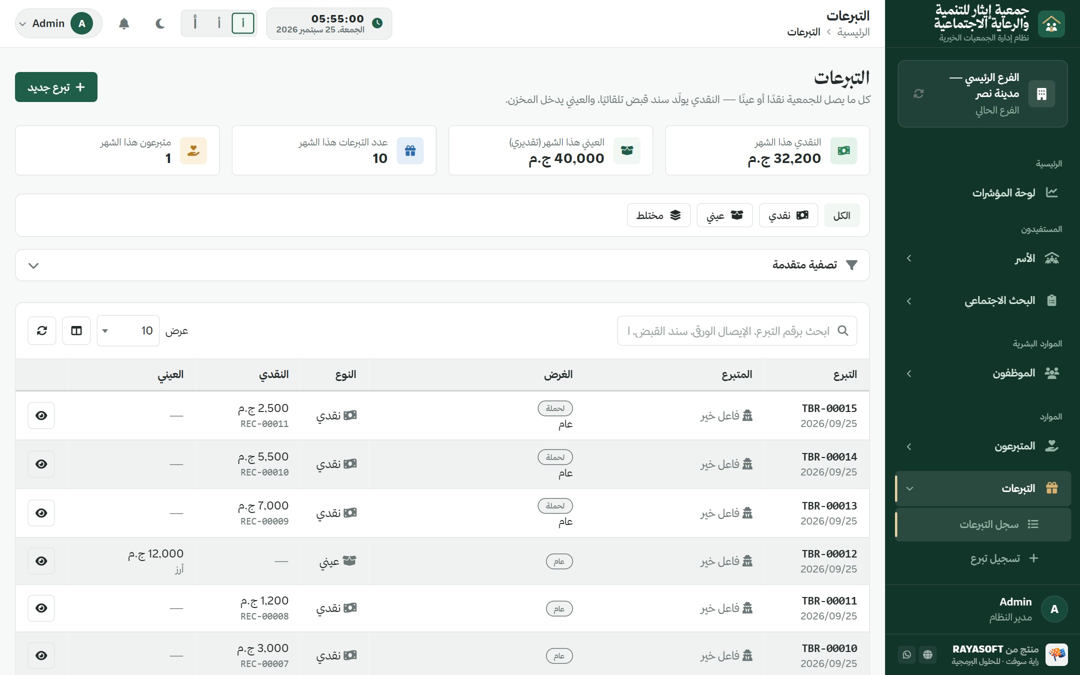 سجل التبرعات في إيثار