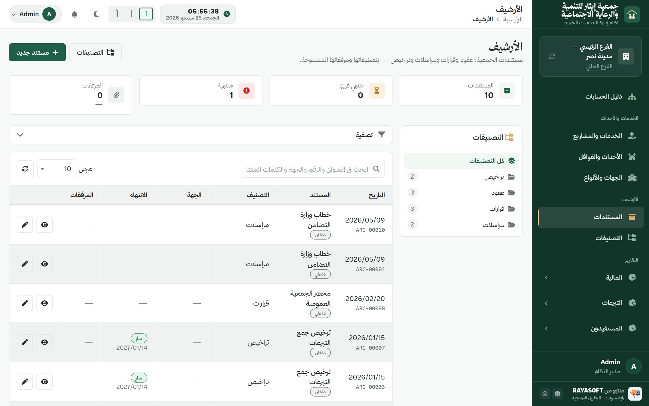 أرشيف المستندات في إيثار